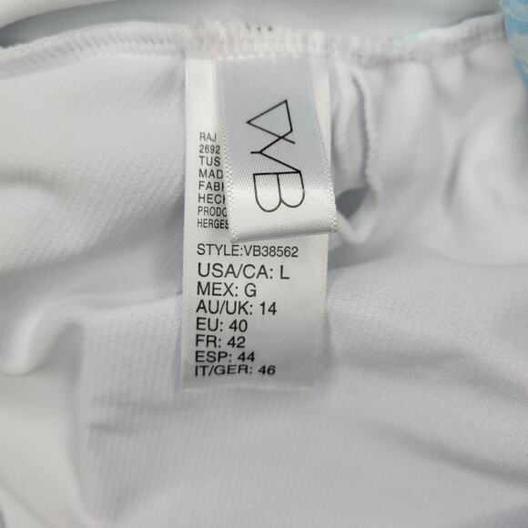 VYB Cut Out Asymmetrical One Piece Swimsuit Tie Dye Blue White | Large - Picture 5 of 7